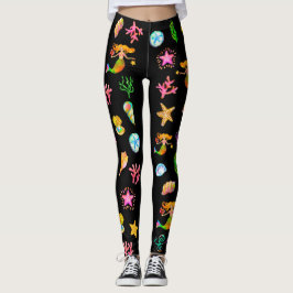 Leggings Sirena y conchas Vibe de playa