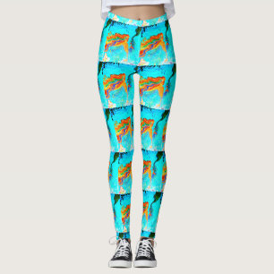 Leggings sirenas arco iris-haired azules