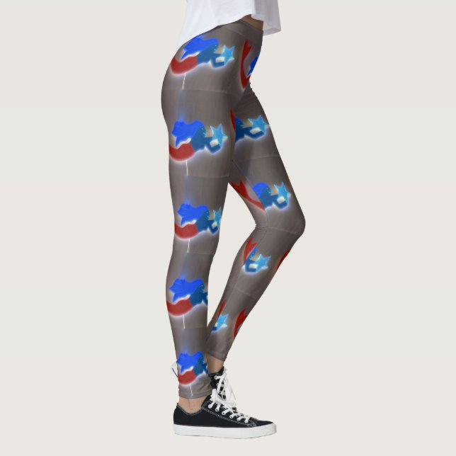 Leggings sirenas azules de cola roja gris (Derecha)