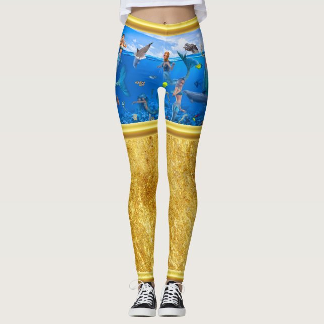 Leggings Sirenas con delfines (Anverso)