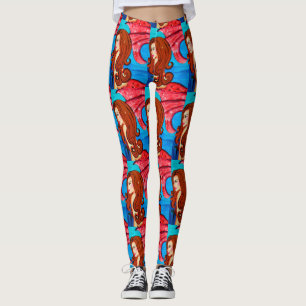 Leggings sirenas de cola roja