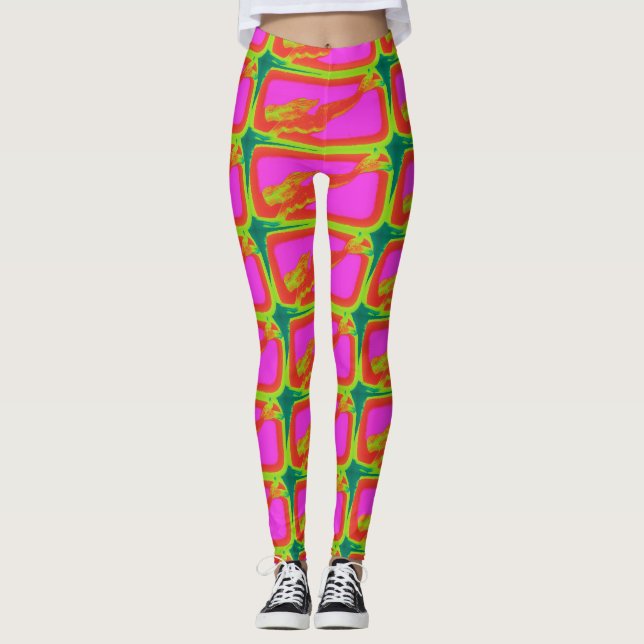 Leggings sirenas rojas nadadas (Anverso)