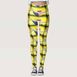 Leggings sirenas rosadas del mosaico que nadan