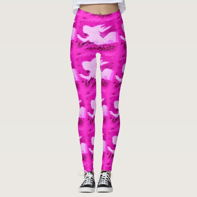 Leggings sirenas rosas apuntando (Anverso)