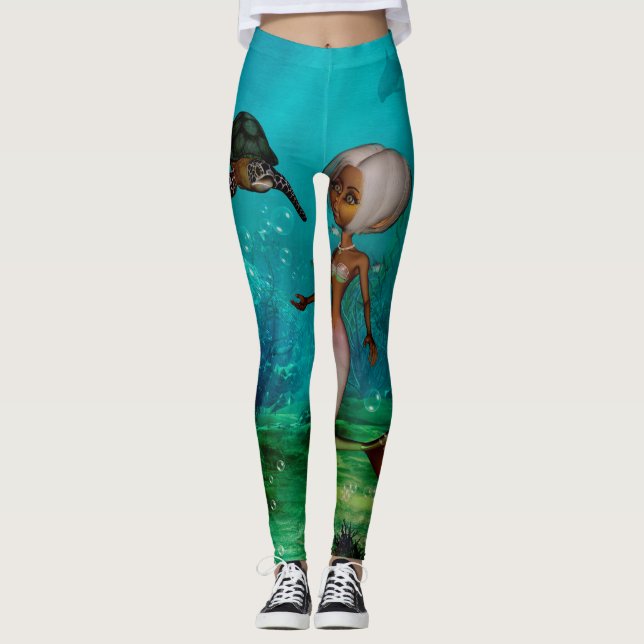 Leggings Sirenita de cerdo con tortuga (Anverso)
