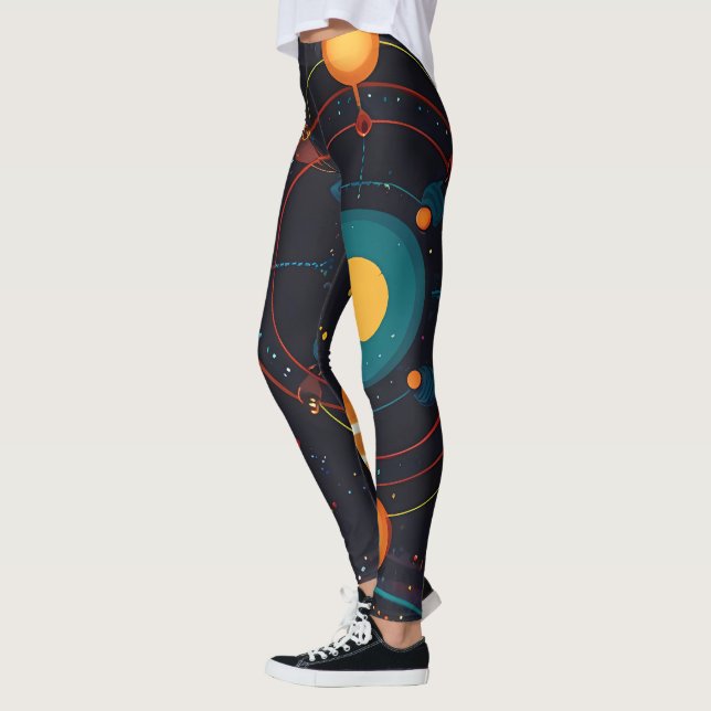 Leggings Sistema solar vibrante de órbita cósmica (Izquierda)