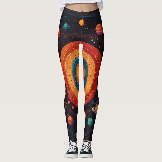 Leggings Sistema solar vibrante para Chicas (Anverso)