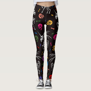 Leggings Skeleton Pegasus: patrón de cráneos coloridos.
