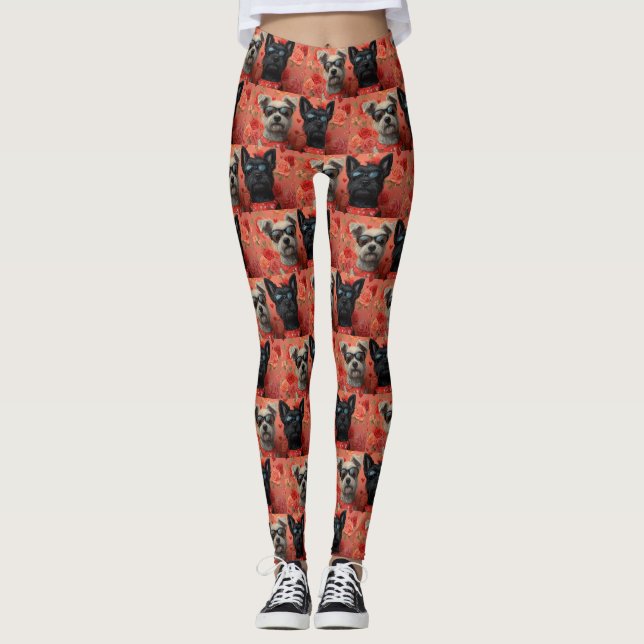 Leggings Skye Terrier con El día de San Valentín de Rosas d (Anverso)