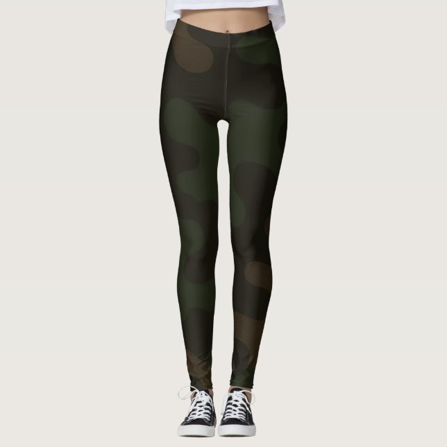 Leggings Sleek Camo Deep Black Dark Charcoal Tonos modernos (Anverso)