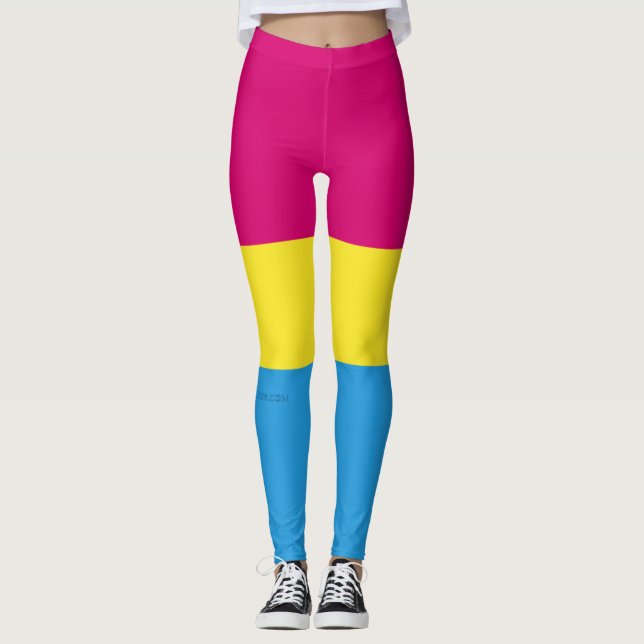 Leggings SlipperyJoe bandera pansexual del orgullo amarillo (Anverso)