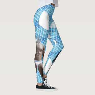 Leggings SlipperyJoe hombre muscular seis empates abs macho