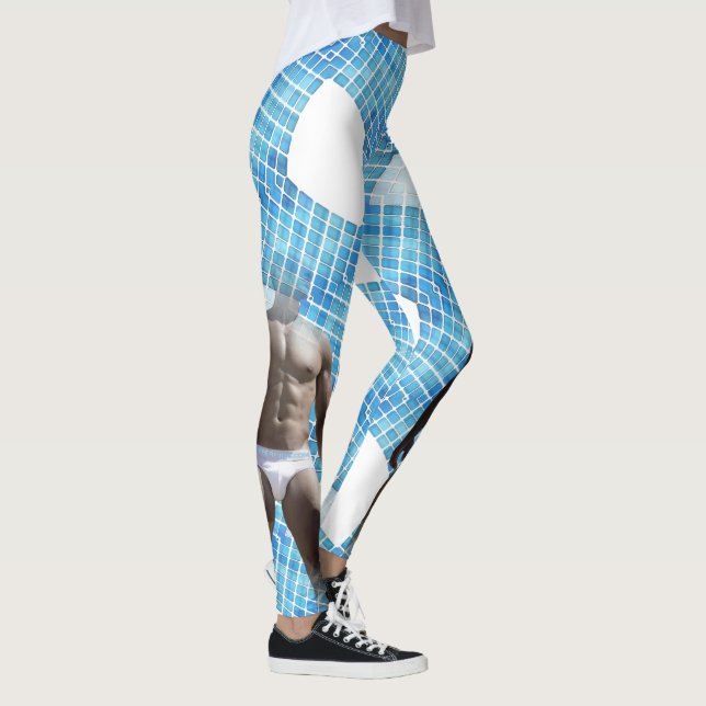 Leggings SlipperyJoe hombre muscular seis empates abs macho (Derecha)