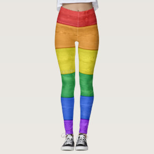 Leggings SlipperyJoe's clásico arcoíris táctil artesanal 