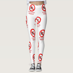 Leggings SlipperyJoe's Do Not Spoon Bacon red Advertencia m