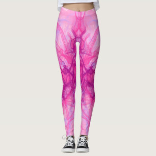Leggings SMOKE PINK - Arte fractal moderno y abstracto -