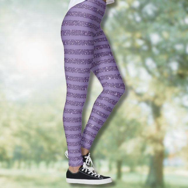 Leggings Smoky Plum Glitter Style Horizontal Stripes (Subido por el creador)
