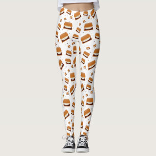 Leggings S'mores sonriente con los puntos en blanco