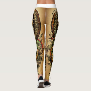 Leggings Snake enrollado alrededor del diseño de tatuajes d