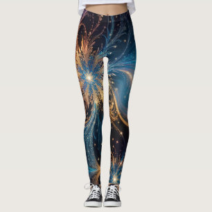 Leggings Snowflakes Pastel Coloroso Patrón personalizado