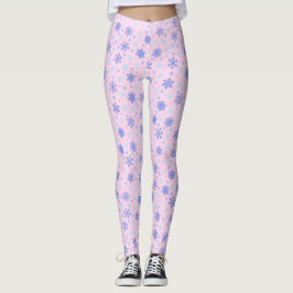 Leggings Snowflakes Pastel Rosa Elegante Girona Elegante