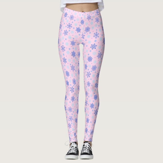 Leggings Snowflakes Pastel Rosa Elegante Girona Elegante (Anverso)