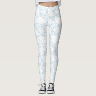 Leggings Snowflakes Snowflake Winter White