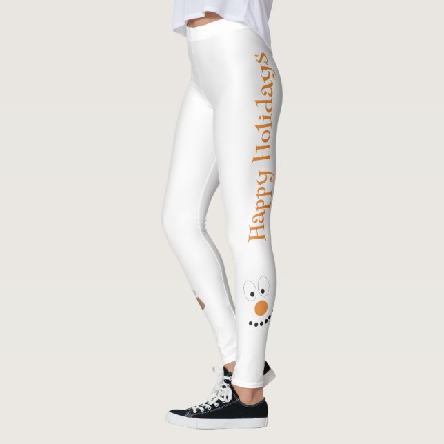 Leggings Snowman Funny Face, Navidades de Novedad ricas (Izquierda)