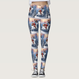 Leggings Snowman montando Navidades de reno