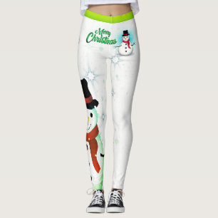 Leggings Snowman / Snowflake / Navidades blancos - (editabl