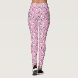 Leggings Snowman vistiendo pañuelos | Navidades rosados Pas