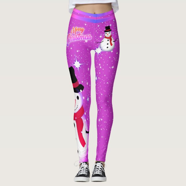 Leggings Snowman y Snowflakes en tus Navidades COLOR (Anverso)