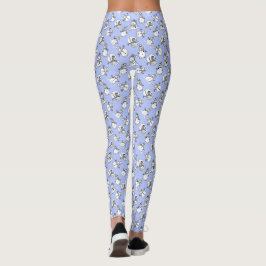 Leggings Snowmen Cute Pastel Azul Patterado