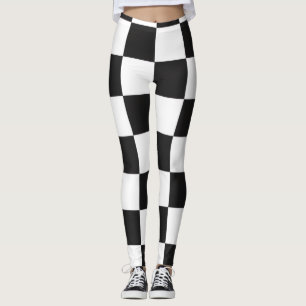 Leggings Sobre sofisticado con diseño de cuadros en blanco 