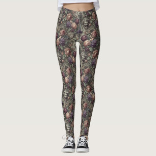 Leggings Sociedades secretas florecen en espirales - gótico