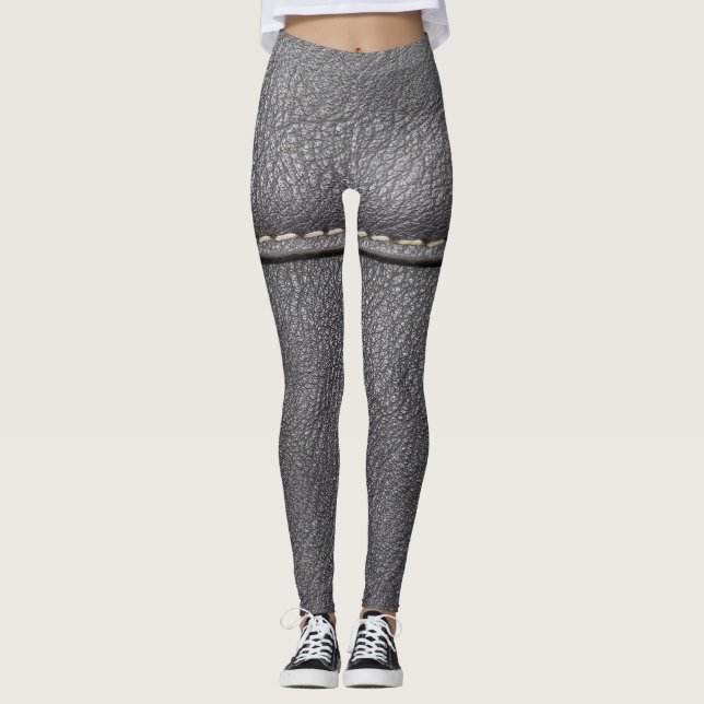 Leggings Sofisticación con título: lujo de cuero negro (Anverso)