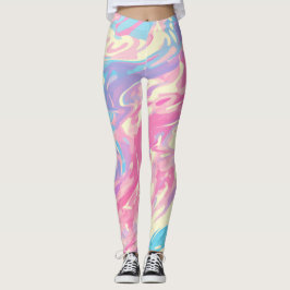 Leggings ✨ Soft Pastel Marble Design - Trendy & Smooth 🎨