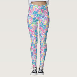 Leggings Soft Pastel Rose Love