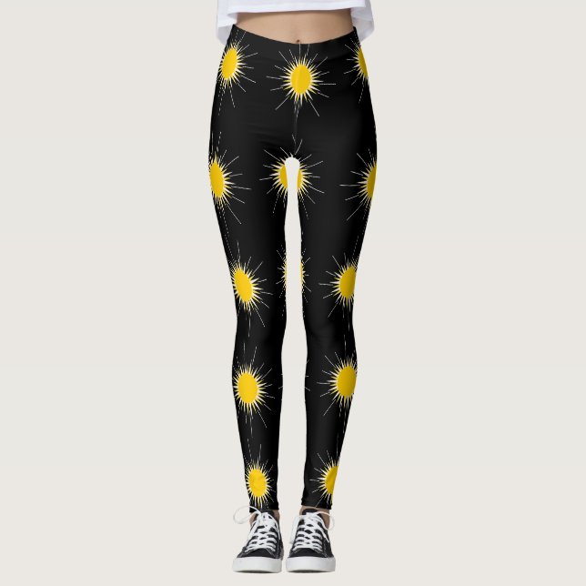 Leggings Sol amarillo brillante radiante (Anverso)