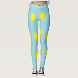 Leggings Sol amarillo en azul