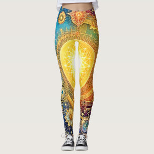 Leggings Sol cósmico Mandala Art
