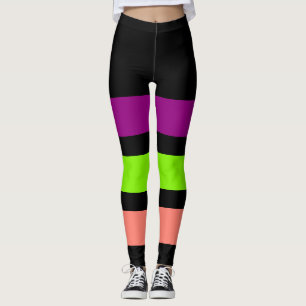 Leggings SOLAMENTE RAYAS - la púrpura, salta verde, salmón