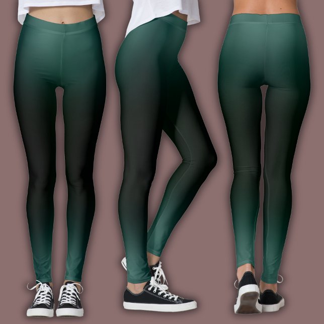 Leggings Solid Gradient Pattern | Dark Emerald Ombre (Subido por el creador)