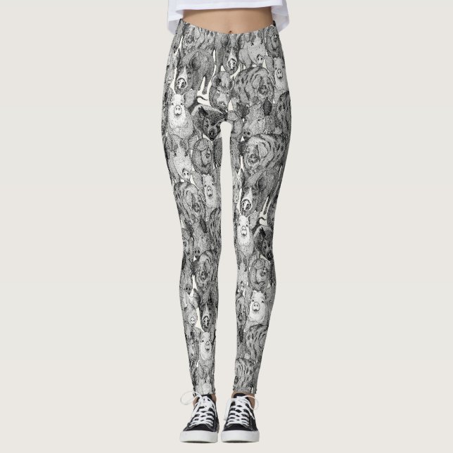 Leggings solo cerdos negro media perla (Anverso)