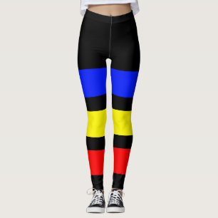 Leggings SÓLO HUELLAS - azul real, amarillo limón, rojo fue