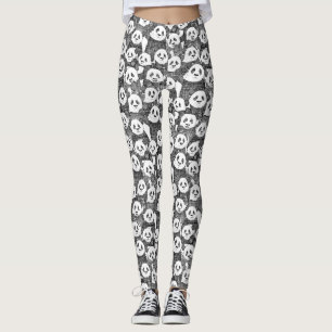 Leggings sólo panda tiene blanco negro