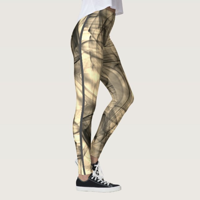 Leggings Sombras de humo negro espantaron Halloween moderno (Derecha)