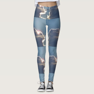 Leggings sombras de nubes de troncos