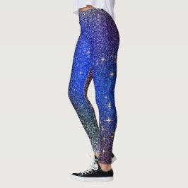 Leggings Sombras de piernas de fitness esparkling azul