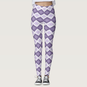 Leggings Sombras del patrón de diamantes de lavanda